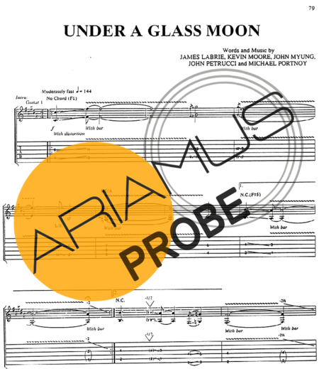 Dream Theater Under A Glass Moon score for Gitarre