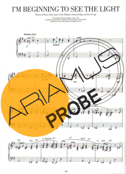 Duke Ellington Im Beginning To See The Light score for Klavier