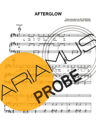 Ed Sheeran Afterglow score for Klavier