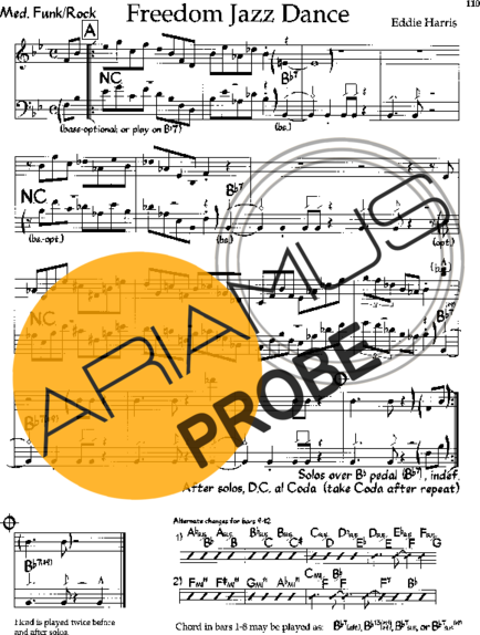 Eddie Harris Freedom Jazz Dance score for Akkordeon