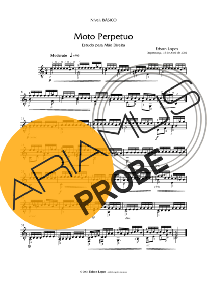 Edson Lopes Moto Perpetuo score for Akustische Gitarre