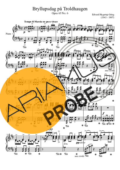 Edvard Grieg Wedding Day at Troldhaugen score for Klavier