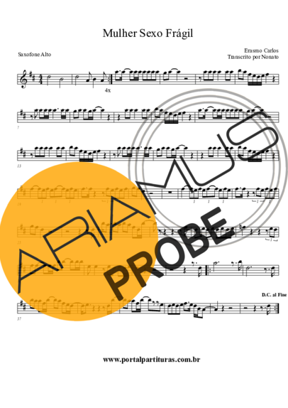 Erasmo Carlos Mulher (Sexo Frágil) score for Alt-Saxophon