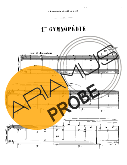Erik Satie Gymnopédie No.1 score for Klavier