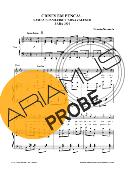 Ernesto Nazareth Crises Em Penca (Samba Carnavalesco Para 1930) score for Klavier