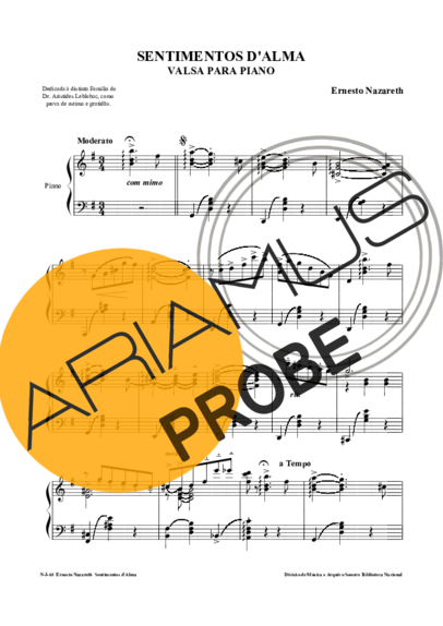 Ernesto Nazareth Sentimentos Dalma score for Klavier