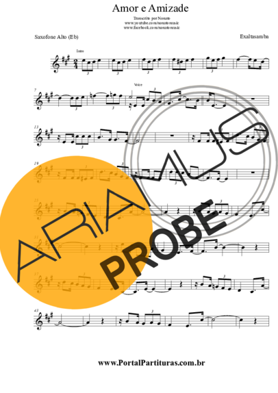 Exaltasamba Amor e Amizade score for Alt-Saxophon