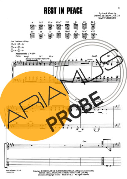 Extreme Rest In Peace score for Gitarre