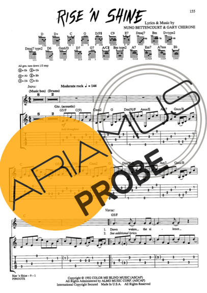 Extreme Rise N Shine score for Gitarre