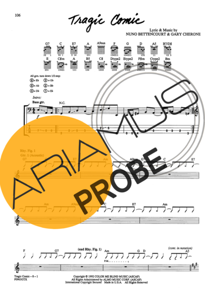 Extreme Tragic Comic score for Gitarre