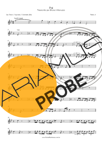 Fábio Jr. Pai score for Tenor-Saxophon Sopran (Bb)