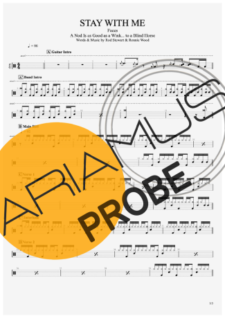 Faces Stay With Me score for Schlagzeug