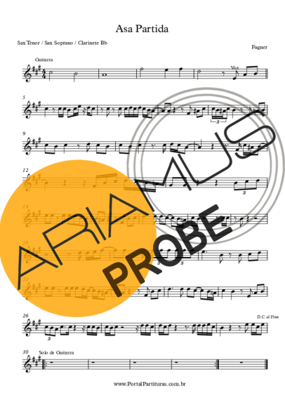 Fagner Asa Partida score for Tenor-Saxophon Sopran (Bb)