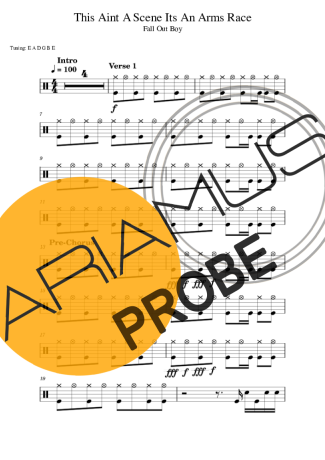 Fall Out Boy This Ain´t A Scene Its An Arms Race score for Schlagzeug