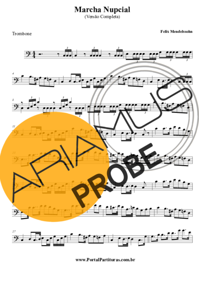 Felix Mendelssohn Marcha Nupcial score for Posaune