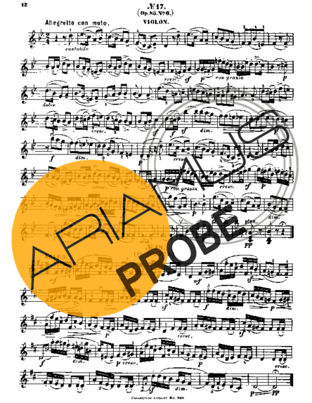 Felix Mendelssohn Song Without Words Op 102 No 2 score for Geigen