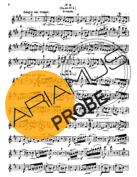 Felix Mendelssohn Song Without Words Op 30 No 4 score for Violine