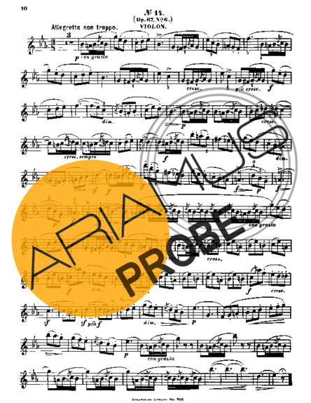 Felix Mendelssohn Song Without Words Op 67 No 6 score for Geigen