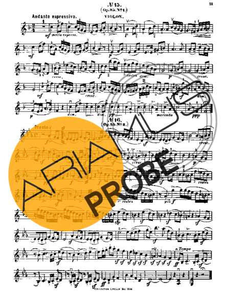Felix Mendelssohn Song Without Words Op 85 No 1 score for Geigen