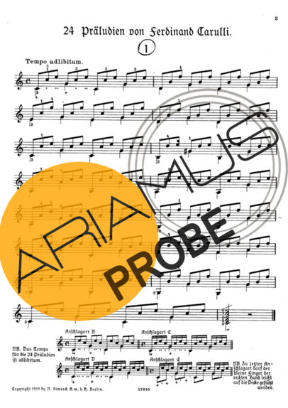 Ferdinando Carulli 24 Preludes score for Akustische Gitarre