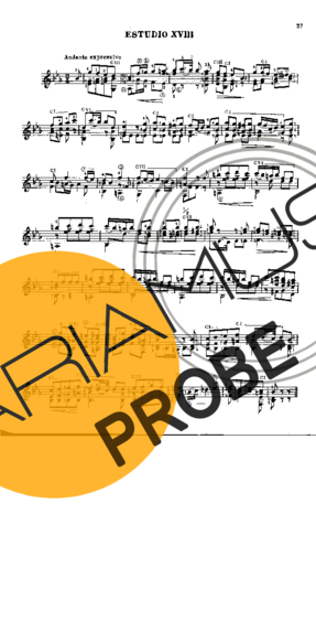 Fernando Sor Etude Op29 Nr22 (Segovia Nr18) score for Akustische Gitarre