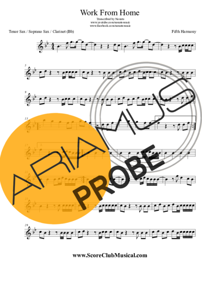 Fifth Harmony Work From Home score for Tenor-Saxophon Sopran (Bb)