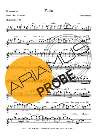 Filó Machado Fada score for Tenor-Saxophon Sopran (Bb)