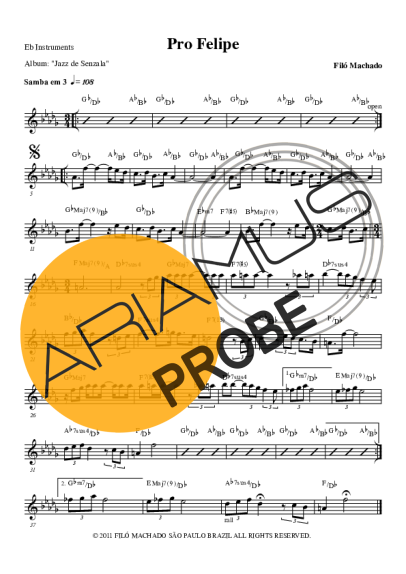 Filó Machado Pro Felipe score for Alt-Saxophon