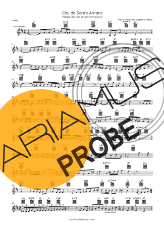 Flavio Venturine Céu De Santo Amaro (feat.  Caetano Veloso) score for Akustische Gitarre