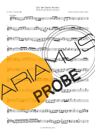 Flavio Venturine Céu De Santo Amaro (feat.  Caetano Veloso) score for Tenor-Saxophon Sopran (Bb)