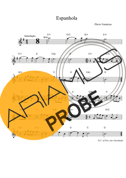 Flavio Venturine Espanhola score for Alt-Saxophon