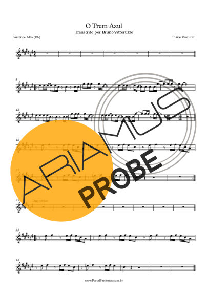 Flavio Venturine O Trem Azul score for Alt-Saxophon