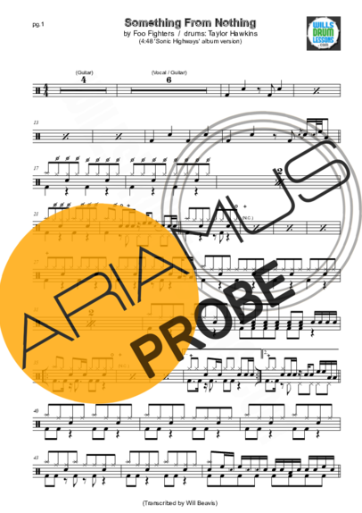 Foo Fighters Something  Nothing score for Schlagzeug
