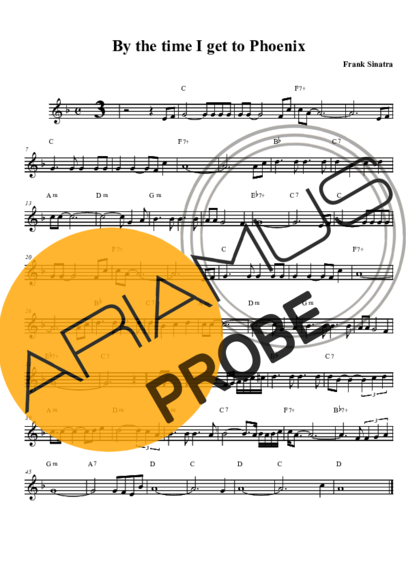 Frank Sinatra By The Time Get To Phoenix  score for Tenor-Saxophon Sopran (Bb)