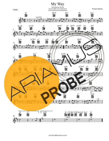 Frank Sinatra My Way score for Akustische Gitarre