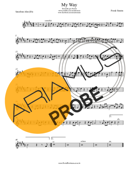 Frank Sinatra My Way score for Alt-Saxophon