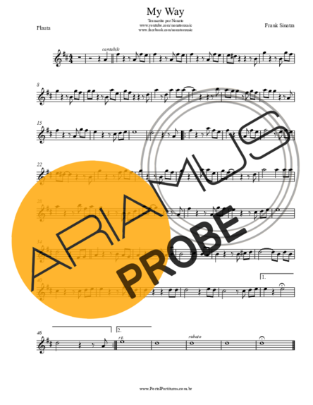 Frank Sinatra My Way score for Floete