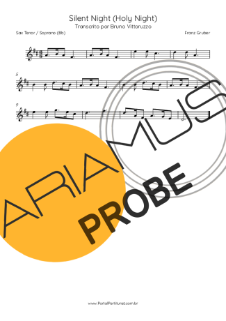 Franz Gruber Silent Night (Holy Night) score for Tenor-Saxophon Sopran (Bb)