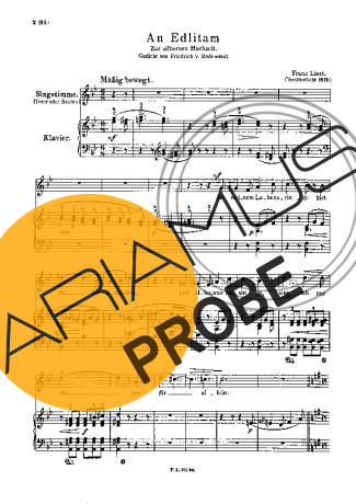 Franz Liszt An Edlitam S.333 score for Klavier