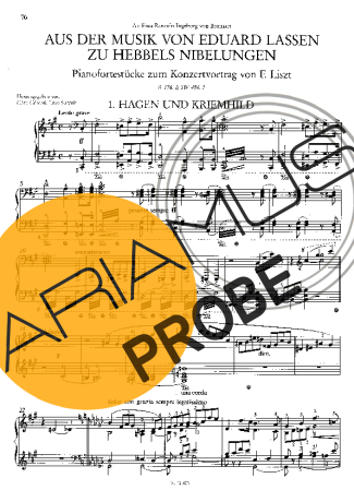 Franz Liszt Aus Der Musik Von Eduard Lassen S.496 1 score for Klavier
