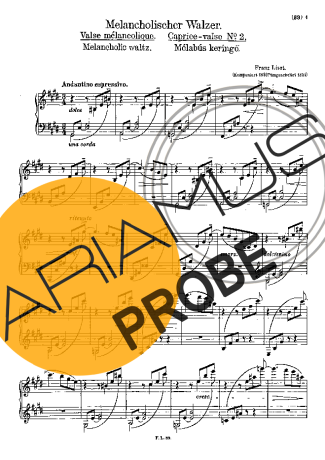 Franz Liszt Caprices Valse 2 S.214 score for Klavier