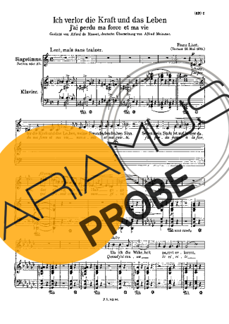 Franz Liszt Jai Perdu Ma Force Et Ma Vie S.327 score for Klavier