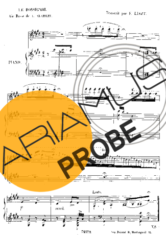 Franz Liszt Le Rossignol S.250 1 score for Klavier