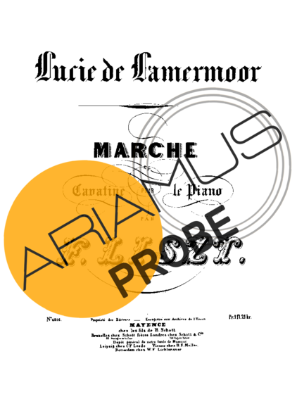 Franz Liszt Marche Et Cavatine De Lucie De Lammermoor S.398 score for Klavier