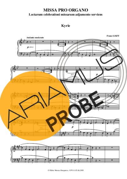 Franz Liszt Missa Pro Organo Lectarum Celebrationi Missarum Adjumento Inserviens S.264 score for Klavier