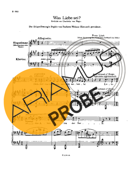 Franz Liszt Was Liebe Sei S.288 score for Klavier