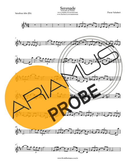 Franz Schubert Serenade score for Alt-Saxophon