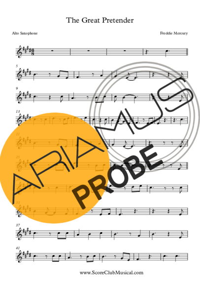 Freddie Mercury The Great Pretender score for Alt-Saxophon