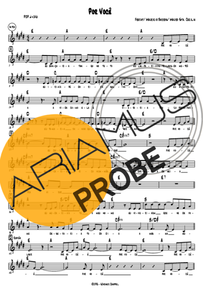 Frejat Por Você score for Keys