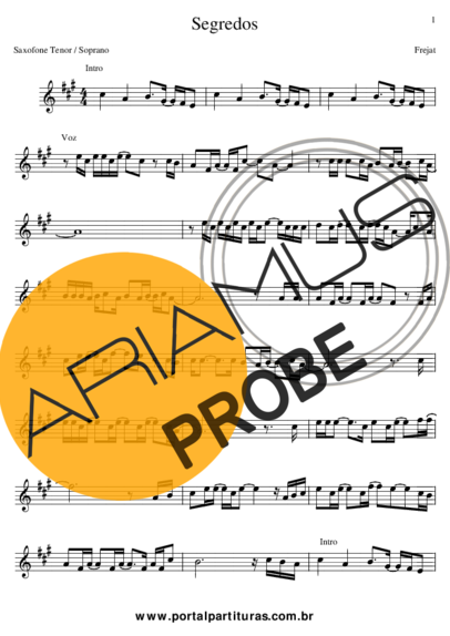Frejat Segredos score for Tenor-Saxophon Sopran (Bb)